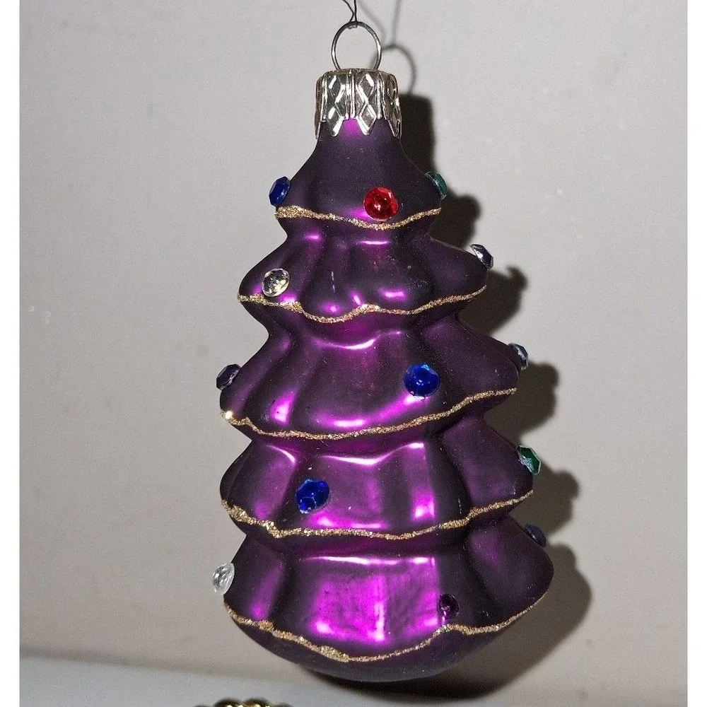 Purple Christmas Tree Ornament 3.75